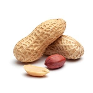 dried peanuts peel closeup isolated white background